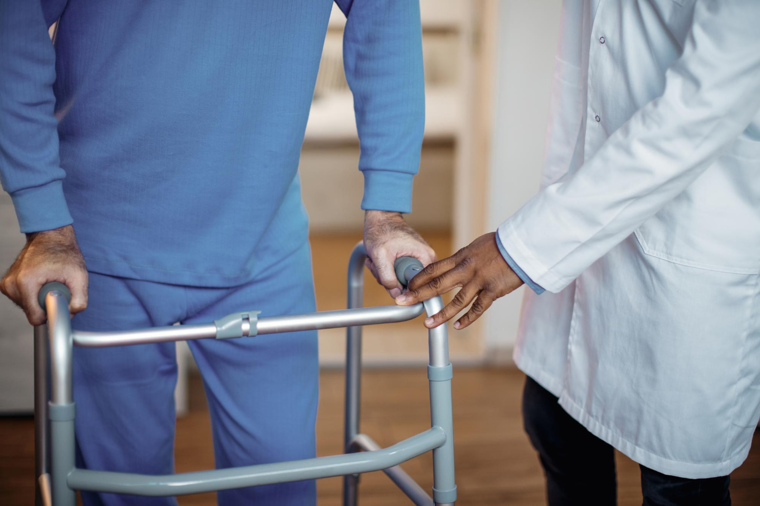 A person receiving support